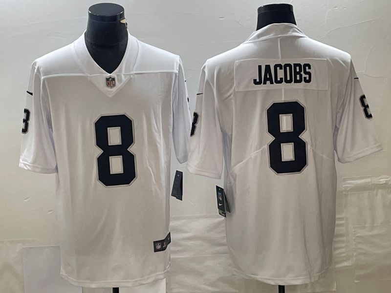 Men Oakland Raiders #8 Jacobs Whitte Nike Vapor Limited NFL Jersey style 1